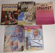 Crochet Lot - Hooks, learn to crochet Susan bates, Mcall's book of afghans