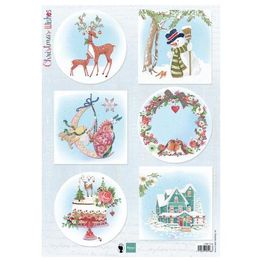 Marianne Design A4 Cardtoppers Sheet - Christmas Wishes Deer EWK1280