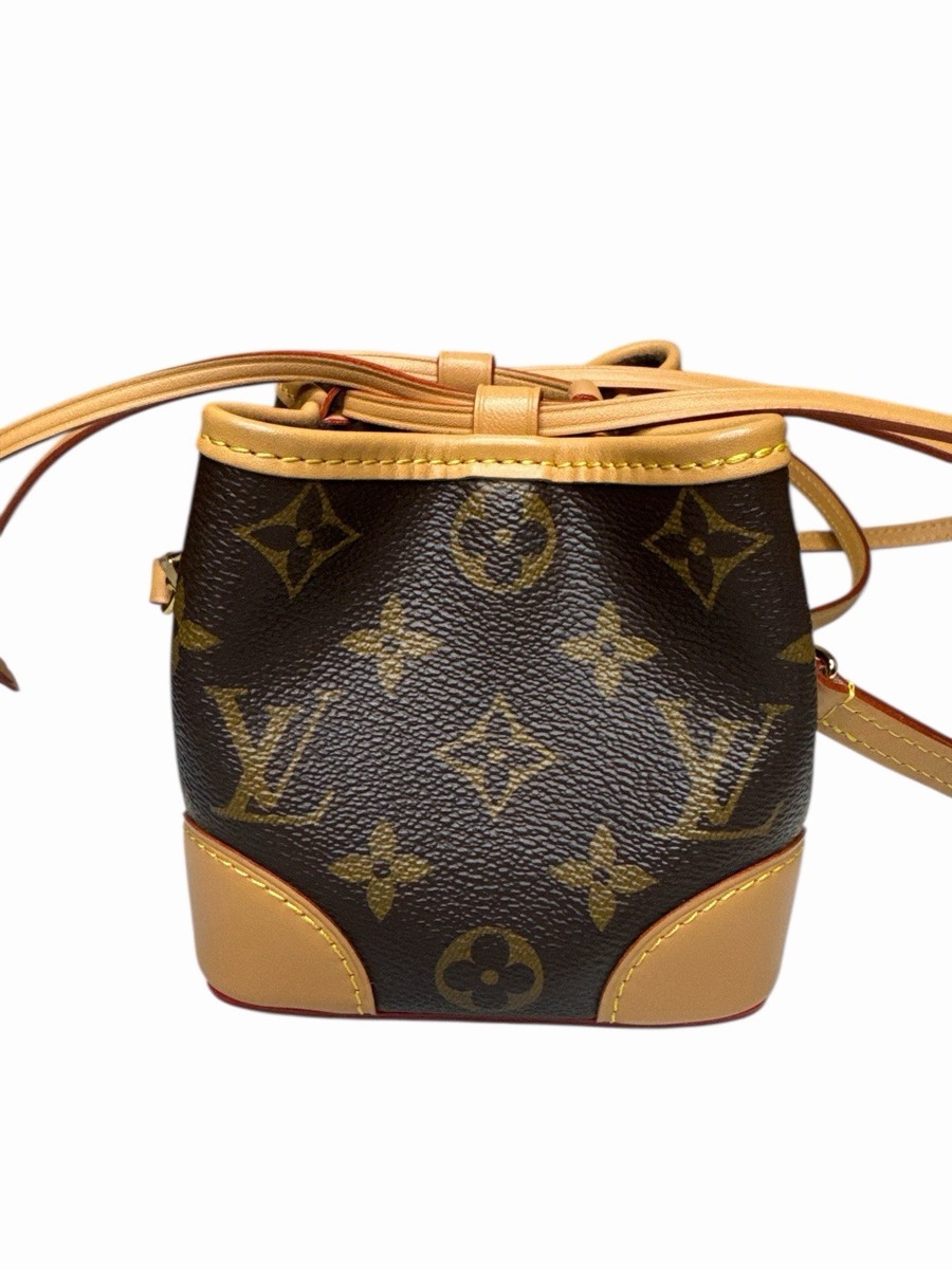 Louis Vuitton Nano Noé Monogram Canvas Microchip Mini Bucket Bag