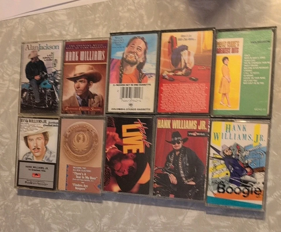 🤠 Hank Williams Jr Country Cassette Lot 10 w/ Patsy Cline Chet Atkins Alan Jack — 第 4/4 张图片