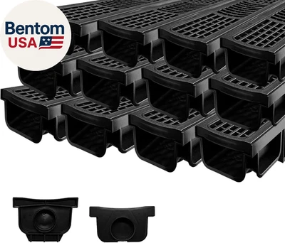 B Class Driveway Channel Drain with HDPE Grate-19.7Lx5.5Wx3.9H In. Shallow Profi - Image 1 of 4