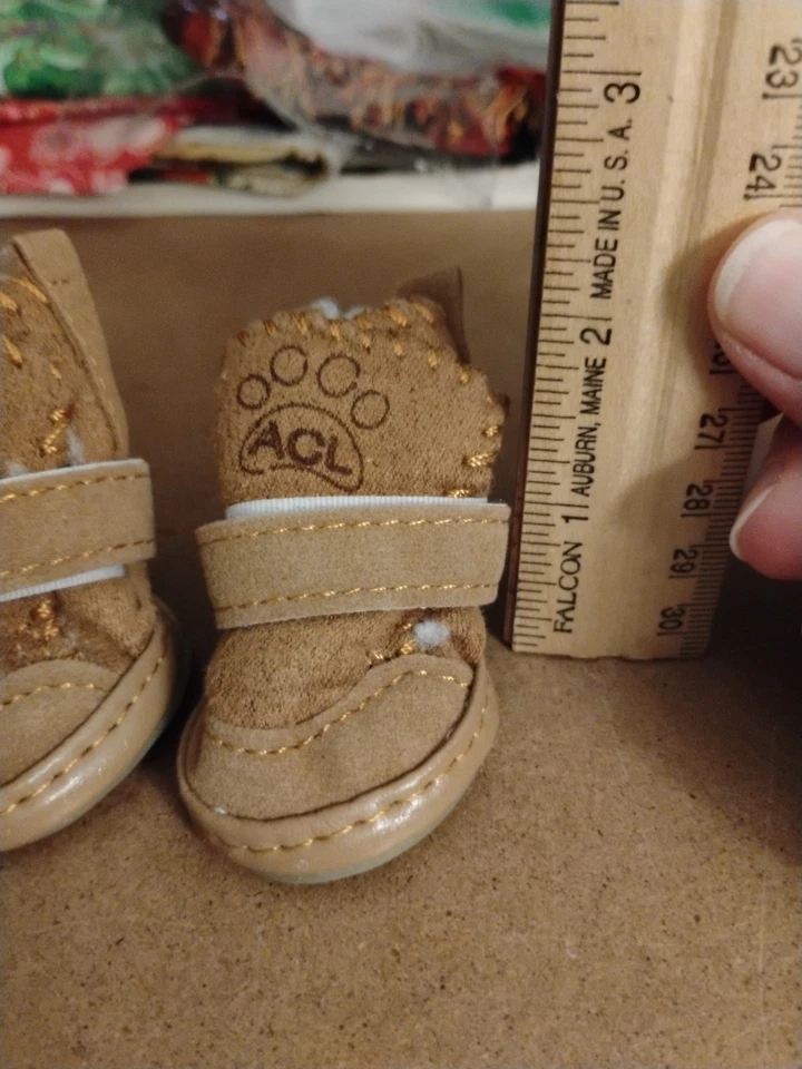 ACL Dog Shoes Booties Winter Boots Faux Suede Moccasins  Style Adjustable SZ 1 - Image 3 of 3
