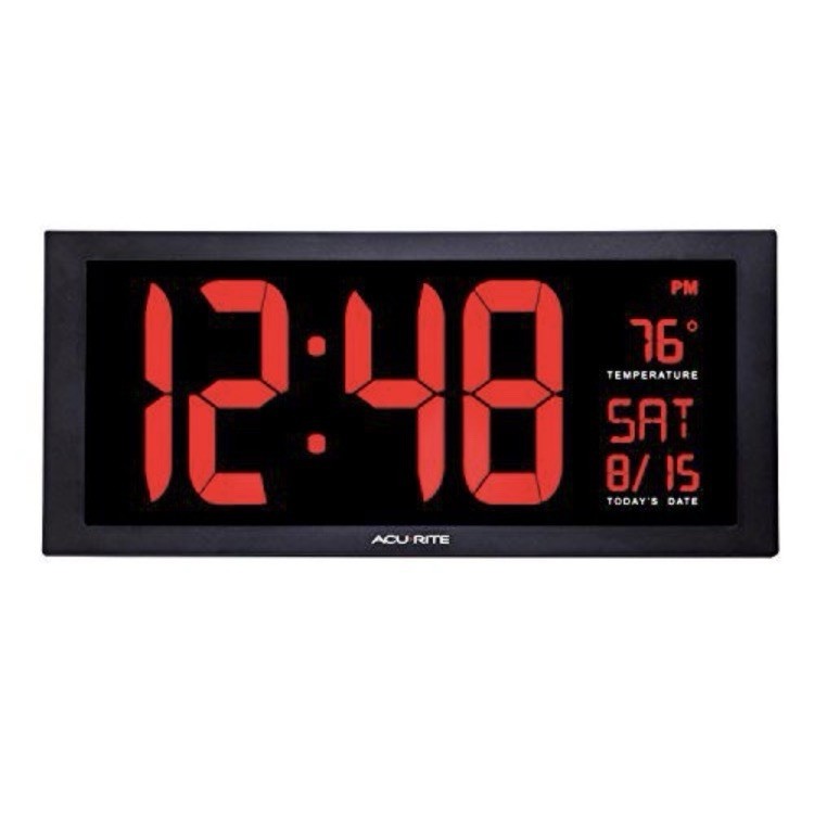 AcuRite 75100C 18-Inch Large Led Clock with Indoor Temperature Clock Unit Only