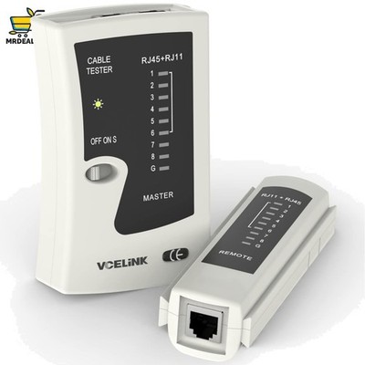 Vcelink Netzwerk- und Kabeltester für RJ45/RJ11 mit LED-Anzeige, 2 Gesch.