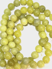 G145 15  10mm Round Natural LEMON JADE  Gemstone Polished Shiny BEADS