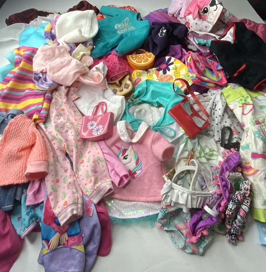 Huge Set 18” Doll Clothes OG Our Generation Battat Dress Outfits Pajamas & More - Image 2 of 4