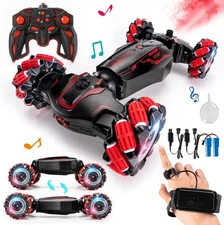 4WD Remote Control Gesture Sensor Car,Hand Controlled RC Stunt Red 