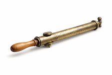 Antique Ball Pump Brass Wooden Handle France Decorative Air Pump Steampunk 51cm