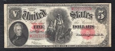 FR. 91 1907 $5 “WOODCHOPPER” LEGAL TENDER UNITED STATES NOTE VERY FINE (E)