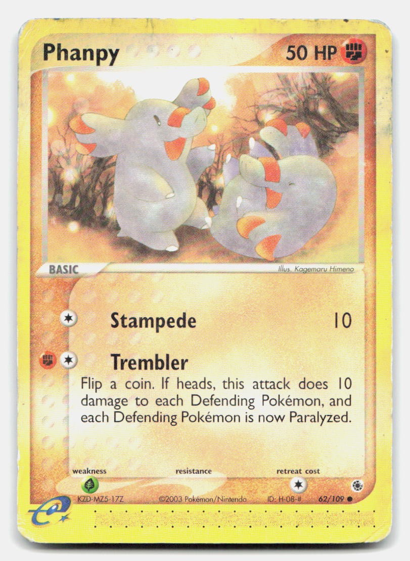 Phanpy 62/109 Common Ruby & Sapphire Pokemon HP