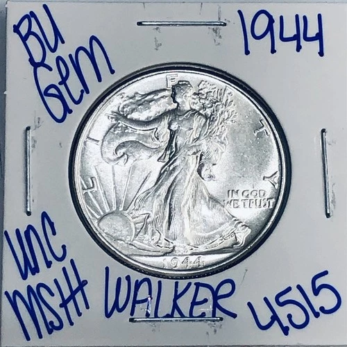 1944 BU UNCIRCULATED WALKING LIBERTY SILVER HALF DOLLAR AUTHENTIC U.S. MINT 4515