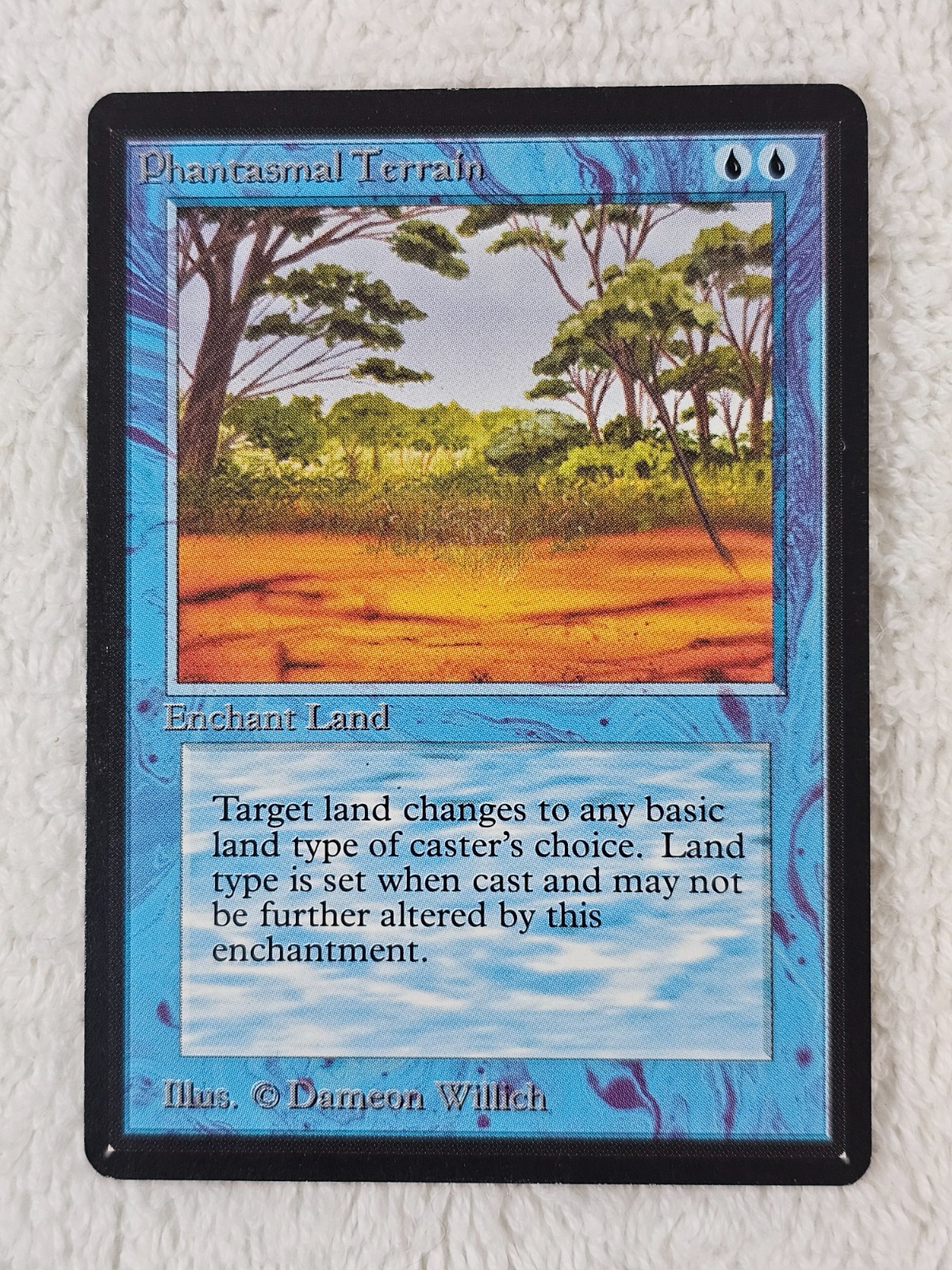 MTG Beta Phantasmal Terrain NM 1993 Vintage Old School Blue Enchant Land