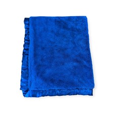 Cloud Island Dark Navy Blue Plush Satin Trim Soft Baby Crib Blanket