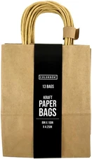 3 Pack - Colorbok Large Paper Gift Bags 10"X8" 13 Pack-Kraft - CB35791