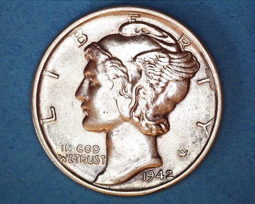 1942 Mercury Head Silver Dime  AU **1124-5