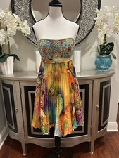 Sherri Hill Strapless Multicolor Beaded Knee Length Sleeveless Dress Size 8