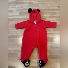 Vintage Disney Mickey Mouse Red Kids One Piece