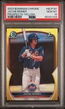 2023 Bowmah Chrome Prospects Yellow Refractor JACOB REIMER Auto /75 PSA 10 New