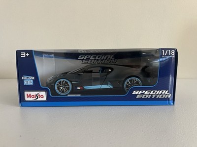 Maisto Special Edition 1:18 Diecast Car Bugatti Divo Matte Gray/Blue New in Box