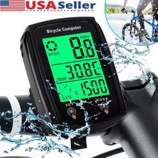 Waterproof Wired LCD Digital Cycle Bike Computer Bicycle Speedometer Odometer US