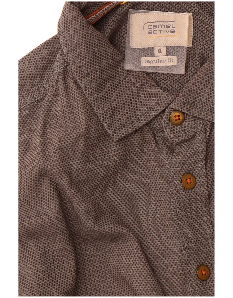 CAMEL ACTIVE Mens Regular Fit Shirt XL Grey Geometric Cotton DG27 - Image 3 of 3