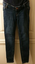 H&M Mama Super Skinny High Rib Jeans Blue Size Small Maternity Stretchy