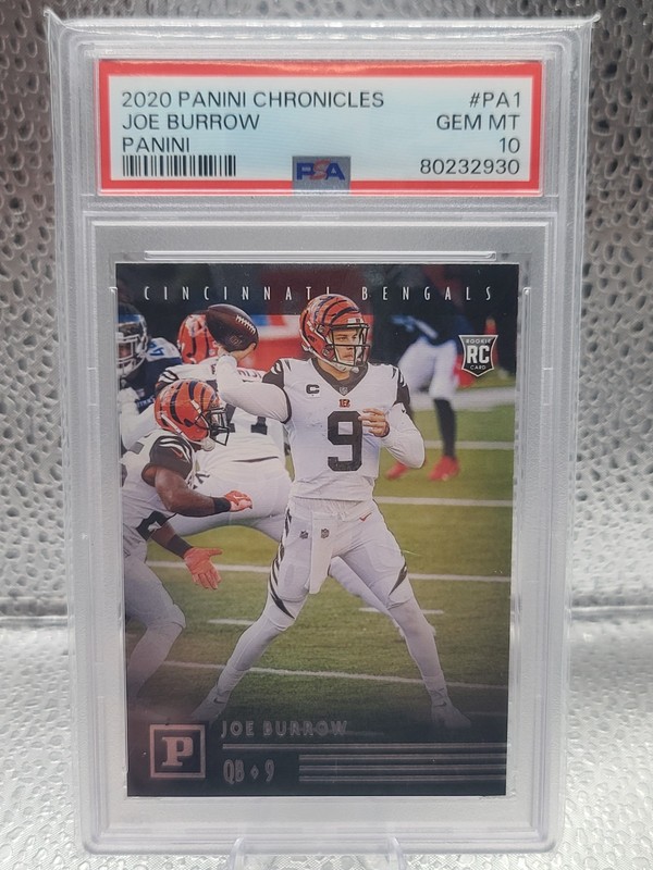 2020 CHRONICLES #PA1 JOE BURROW CINCINNATI BENGALS ROOKIE CARD PSA 10 GEM