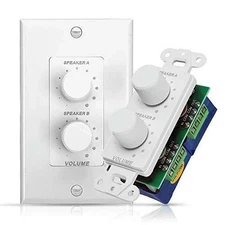 In-Wall Speaker Volume Control Home Audio 2-Channel A/B Selector Switch
