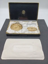 Vintage 1950s-60s Max Factor Cream Puff Compact Set Unised In Original Box