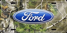 FORD LOGO CAMO CAR TRUCK TAG LICENSE PLATE REALTREE CAMOUFLAGE METAL SIGN 