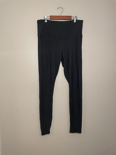 Lysse Leggings Womens XL High Rise Ribbed Stretch Pants Gray - Picture 2 of 8