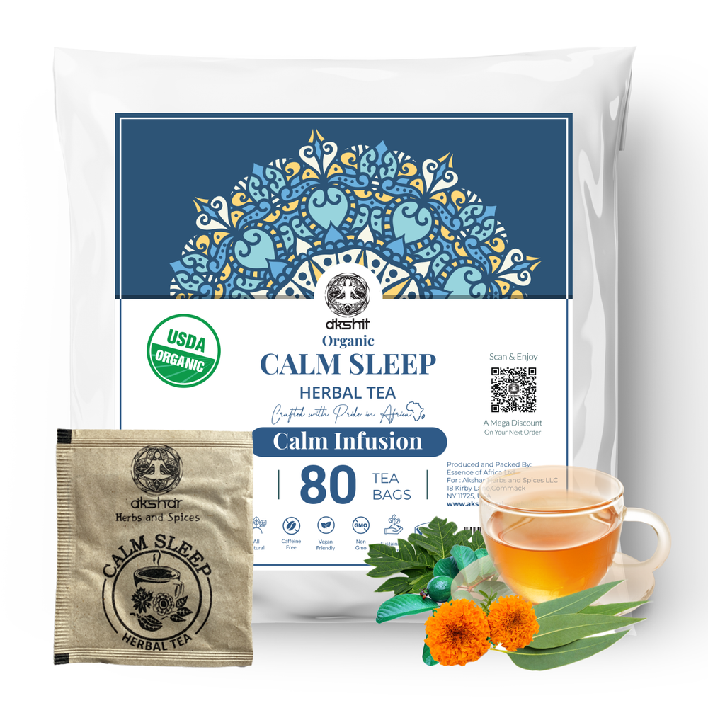 Calming Tea, 80 Calm Sleep Tea Bags, Guava Tea Blend, Herbal Tea, Caffeine Free