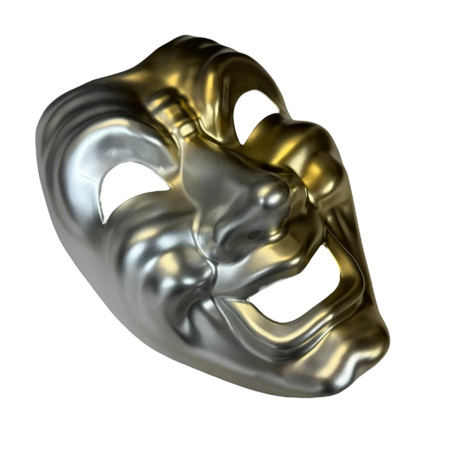 CUSTOM SILVER & GOLD Full Face Comedy Phantom of The Opera Masquerade Mask - Image 4 of 4