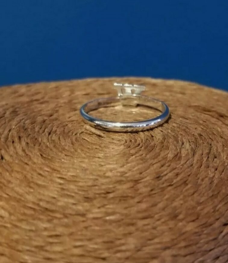 W Initial Emmons Silvertone Ring  Adjustable Vint… - image 6