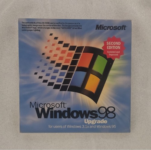 Microsoft Windows 98 Upgrade Second Edition CD with Product Key