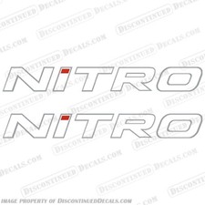 Fits Tracker Marine Nitro Boat Decals - White w/Silver outline 30