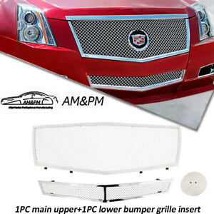 Fits 08-13 Cadillac CTS Stainless Steel Chrome Mesh Grille Grill Insert Combo  