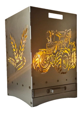 Feuerkorb Fendt 724 mit Ascheschublade 40x40x60 cm Feuertonne Traktor Grill