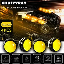 4Pc Eagle Eye Lamps LED DRL Fog Daytime Running Car Light Tail Backup 12V Amber