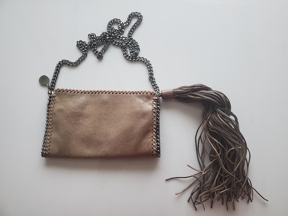 【関税&送料込】Stella Mccartney Grape Shaggy Deer Mini Fala STELLA MCCARTNEY Shaggy Deer Mini Falabella Fold Over Tote