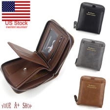 Mens Wallet Leather Credit ID Card Holder Slim Clutch Bag Billfold Coin Pouch