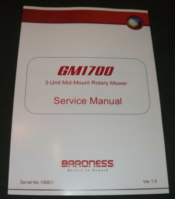 BARONESS GM1700 3-EINHEITEN ROTATIONSMÄHER SERVICE WERKSTATT REPARATUR WERKSTATT HANDBUCH BUCH