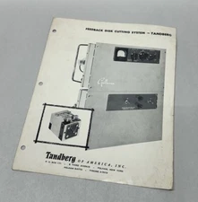 TANDBERG Disk Cutting System SCHEMATIC DIAGRAMS Service Manual Original