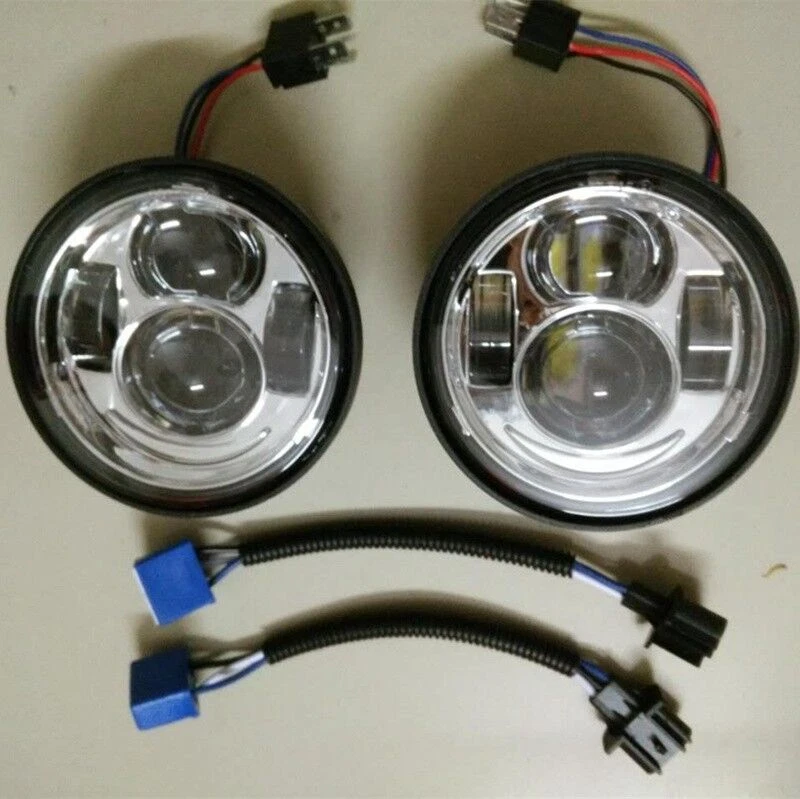 适用于 2008 - 17 Harley Davidson Fat Bob FXDF 4.65 英寸 LED 双投影仪前灯 — 第 4/4 张图片