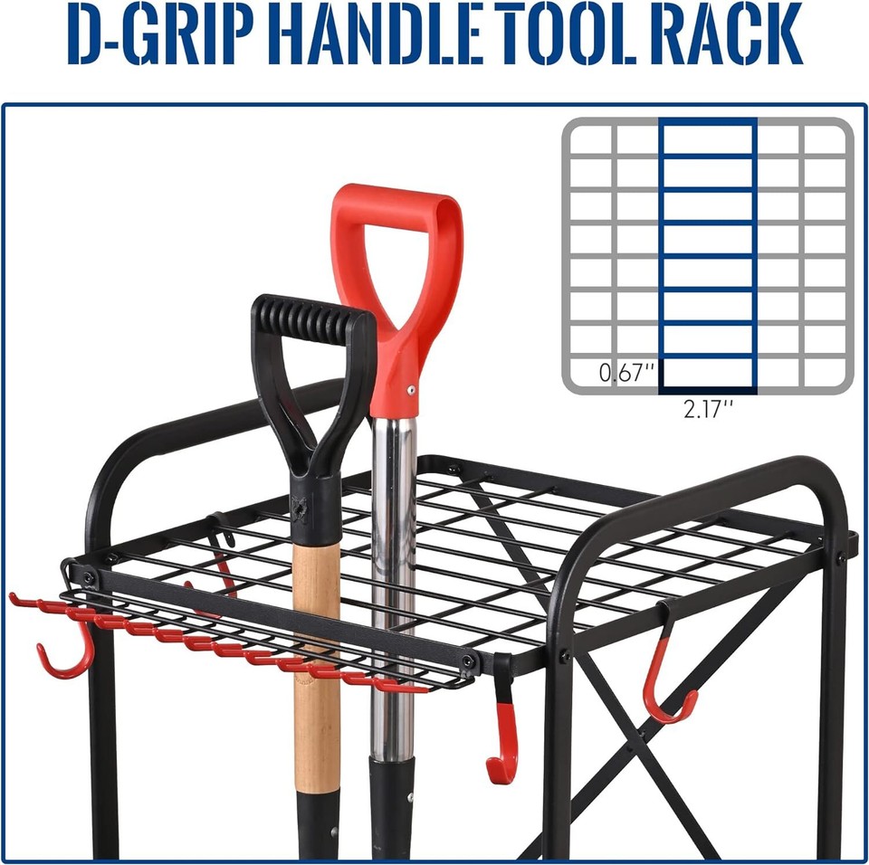 Mythinglogic Garden Yard Tool Organizer for Garage with Wheels, Yard Tool Racks eBay