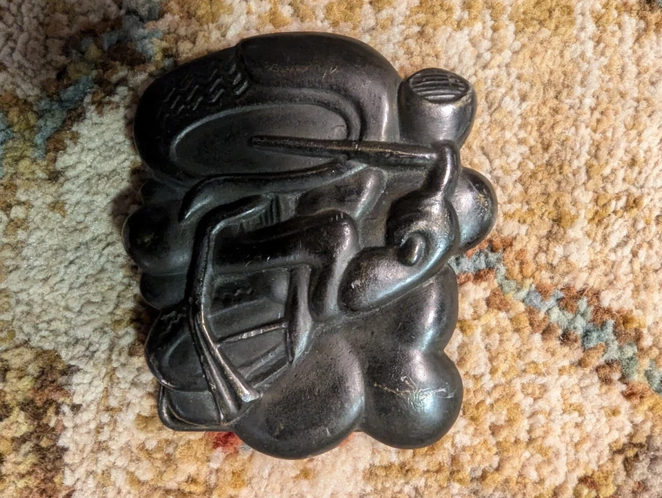 Hebilla de cinturón de motocicleta Bouwerie Lane Craft Guild con 3 centavos de níquel en la parte posterior Foto 3 de 4