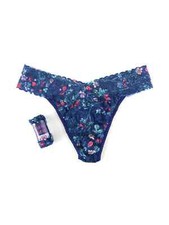 HANKY PANKY SIGNATURE LACE ORIGINAL RISE THONG ONE SIZE JUNIPER BERRY NIP