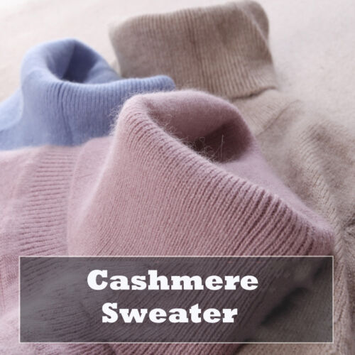 Women's Slim Knitted Turtleneck Cashmere Jumper Pullover Elasticity cozy Sweater - Afbeelding 1 van 18