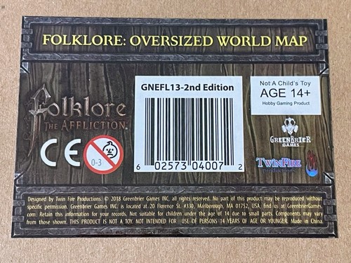 Folklore the Affliction: Neopreno MAPA MUNDIAL DE GRAN TAMAÑO - Juegos Green Brier - Nuevo - Imagen 3 de 6