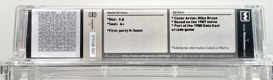 RoboCop 1988 New Nintendo NES Factory Sealed WATA Grade 9.8 A+ H-Seam TOP POP 3 - Image 3 of 4